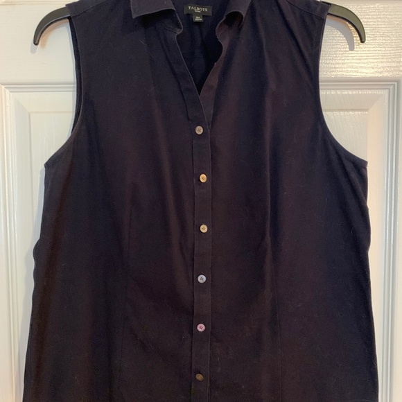 Talbots black sleeveless women’s blouse, size 10P - Picture 1 of 5